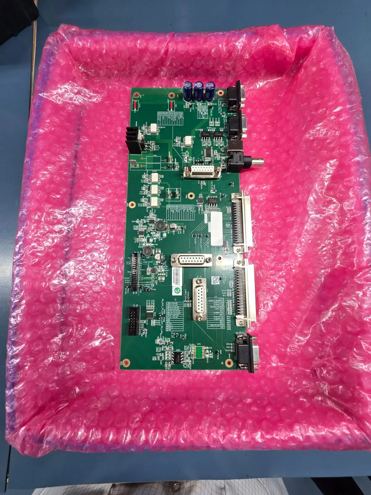 Finished PCB boards in trays ready for QC Vishesh EMS