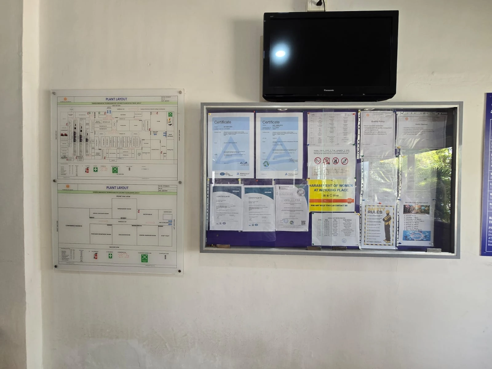 ISO IATF certification wall Vishesh Innovative Technologies