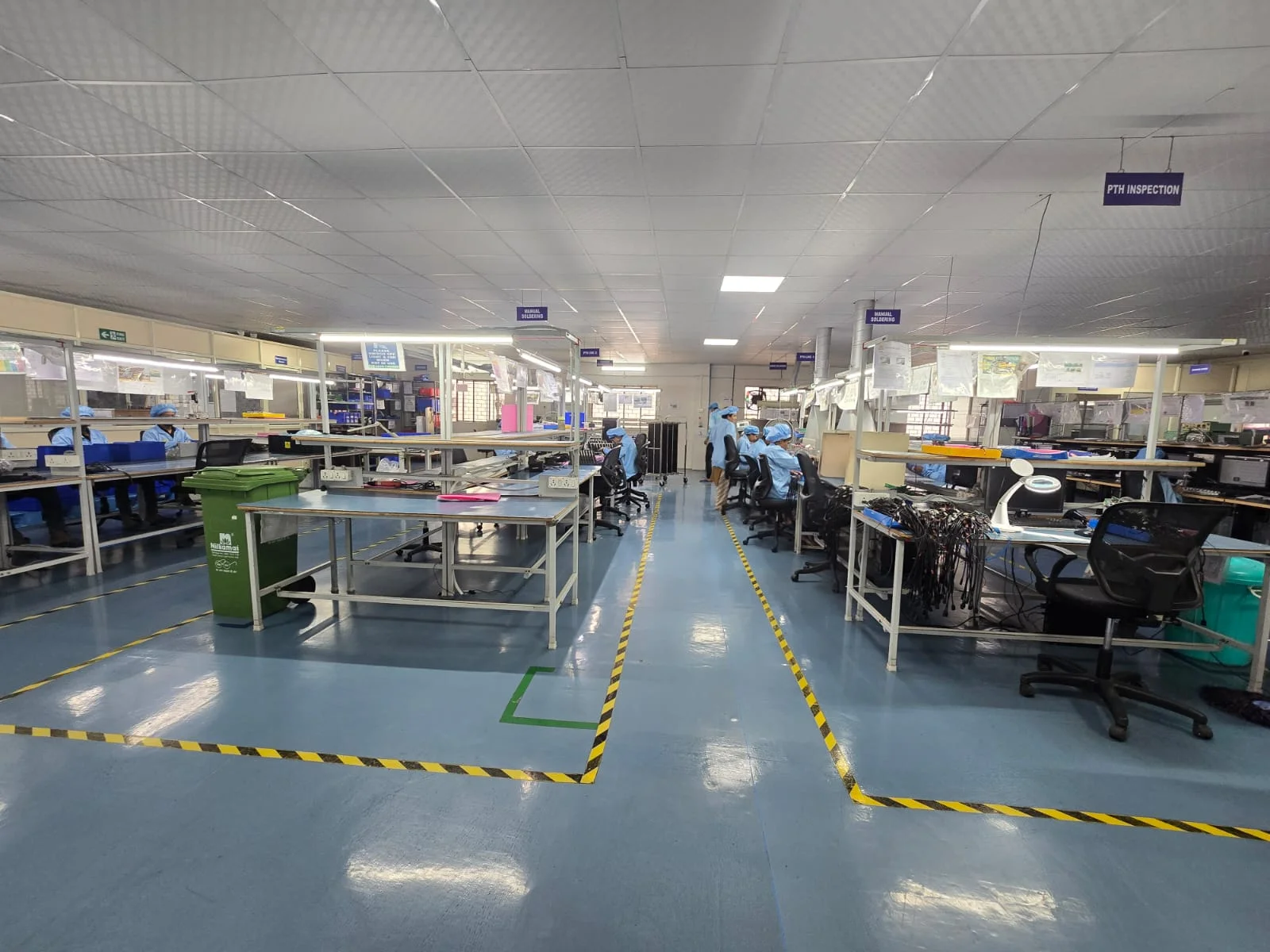 Floor markings yellow lines 5S ESD mats Vishesh EMS